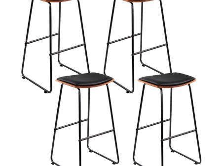 Artiss 4x Bar Stools Leather Padded Metal on Sale