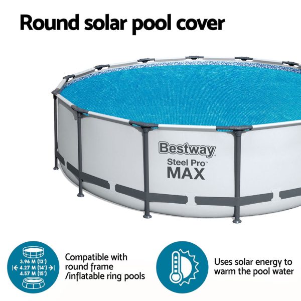 Bestway Pool Cover Solar Fits 4.17m Round Above Ground Swimming Pool Blanket Online now