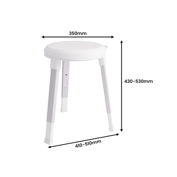 Evekare Deluxe Height-adjustable Rotating Bathroom Stool Online