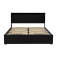 Artiss Bed Frame Queen Size LED with 4 Drawers Black DUNN Sale