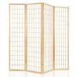 Artiss 4 Panel Room Divider Screen 174x179cm Natural Cheap