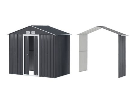 Giantz Garden Shed Outdoor Storage 2.15x1.74M Tool Workshop House w Extension Kit Fashion