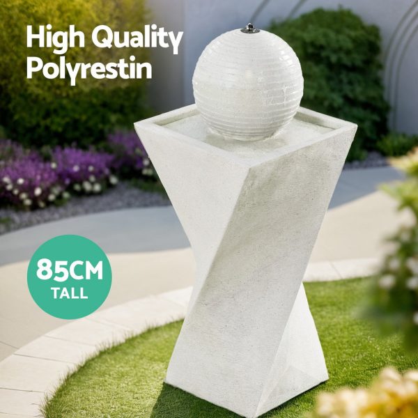 Gardeon Solar Fountain Water Feature Bird Bath Outdoor Garden LED Lights Ball 85CM Online Sale