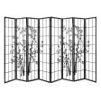 Artiss 8 Panel Room Divider Screen 348x179cm Bamboo Black White Online now