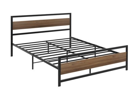 Artiss Bed Frame Double Size Metal Base Mattress Platform Foundation Black DREW Cheap