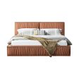 Louis Queen Bed Frame PU leather KD Slat in Wooden Legs Sale