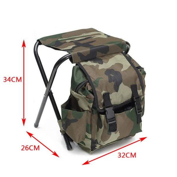 Camouflage Foldable Backpack with Built-in Chair – Multi-Functional Outdoor Camping Stool Bag Online