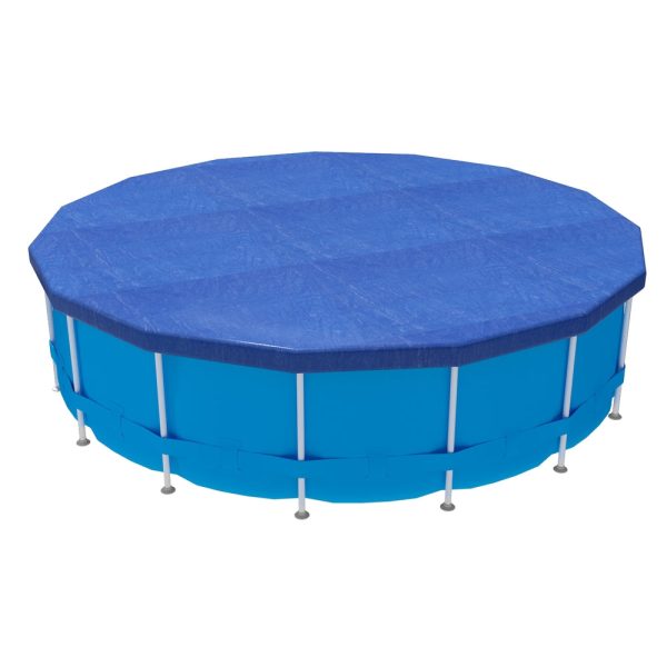 Aquabuddy Pool Cover Fit 3.66m Round Above-ground Swimming Pool Blanket Blue For Cheap