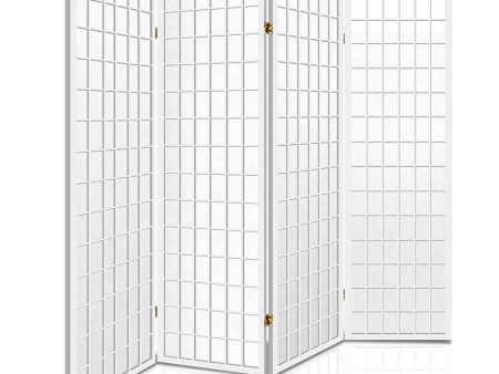 Artiss 4 Panel Room Divider Screen 174x179cm White For Cheap