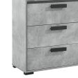 Tallboy with 5 Storage Drawers MDF Combination of Black & Cement Colour on Sale