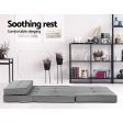 Artiss Floor Lounge Single Sofa Bed Grey Fabric Fashion