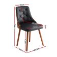 1 Set of 2 Artiss Dining Chairs Black PU Hot on Sale