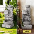 Gardeon Solar Fountain Water Feature Outdoor LED Lights Gray Discount