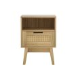 Artiss Rattan Bedside Table 1 Drawer with Shelf - REI Oak Cheap