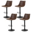 Artiss 4x Bar Stools Vintage Leather Swivel Gas Lift Brown Discount