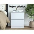 Artiss Bedside Table 2 Drawers - PEPE White Online Hot Sale