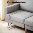 Artiss 3 Seater Sofa 225cm Linen Fabric Grey Sale