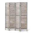 Artiss 4 Panel Room Divider Screen 163x170cm Louver Grey Online Hot Sale