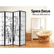 Artiss 8 Panel Room Divider Screen 348x179cm Bamboo Black White Online now