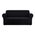 Artiss Sofa Cover Couch Covers 3 Seater Stretch Black on Sale