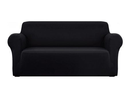 Artiss Sofa Cover Couch Covers 3 Seater Stretch Black on Sale