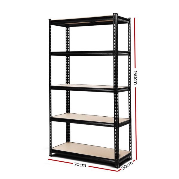 Giantz 1.5M Garage Shelving Warehouse Rack Pallet Racking Storage Shelve Black on Sale