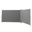 Instahut Side Awning Sun Shade Outdoor Retractable Privacy Screen 1.8X6M Grey Cheap