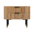 Artiss Bedside Table 2 Drawers Paulownia Wood Pine For Sale