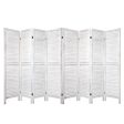 Artiss 8 Panel Room Divider Screen 326x170cm Louver White For Sale