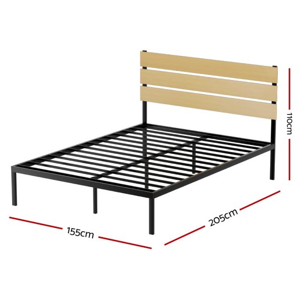 Artiss Bed Frame Queen Size Metal Base Mattress Platform Foundation Black PAULA Online Sale