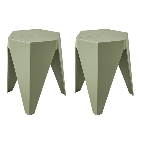 Artiss 2x Bar Stools Puzzle Plastic Foot Stool Green Online now