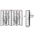 Artiss 8 Panel Room Divider Screen 348x179cm Bamboo Black White Online now