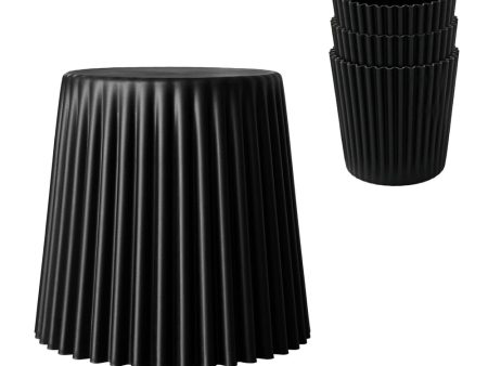 Artiss Set of 4 Cupcake Bar Stools Stackable Foot Stools Black Supply