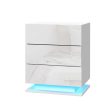 Artiss Bedside Table LED 3 Drawers - MORI White Online Hot Sale