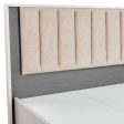 Queen 4 Pcs Bedroom Suite with Dresser Fabric Upholstery MDF Combination of Champagne and Black Colour Cheap