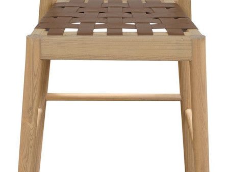 Elliot Leather Kitchen Counter Stool (Natural) For Sale