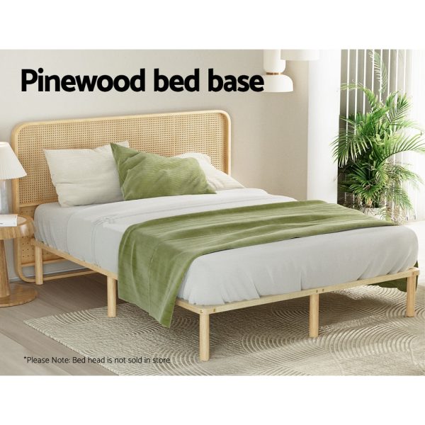 Artiss Bed Frame Queen Size Wooden Base Mattress Platform Timber Pine AMBA Sale