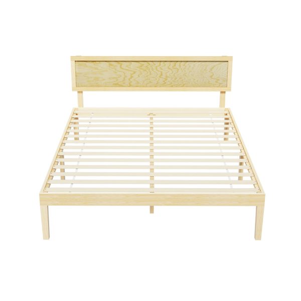 Artiss Bed Frame Queen Size Wooden Base Mattress Platform Timber Pine YUMI Sale