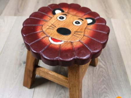 Kids Wooden Stool Lion Fashion