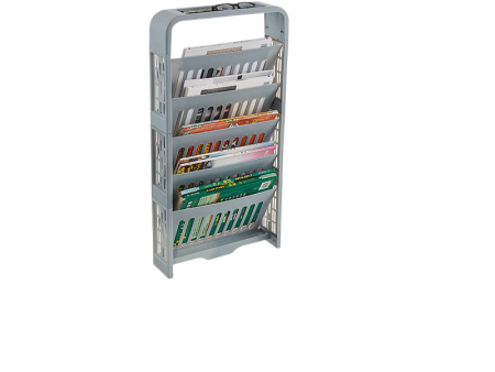 Book storage rack with pen holder grey Discount