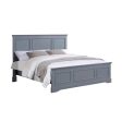 Queen Bed Frame in Solid Wood with Slats Support in Grey colour For Sale