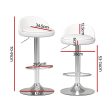 Artiss 2x Bar Stools PU Leather Gas Lift White Online Sale