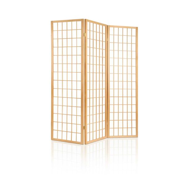 Artiss 3 Panel Room Divider Screen 131x179cm Natural For Discount