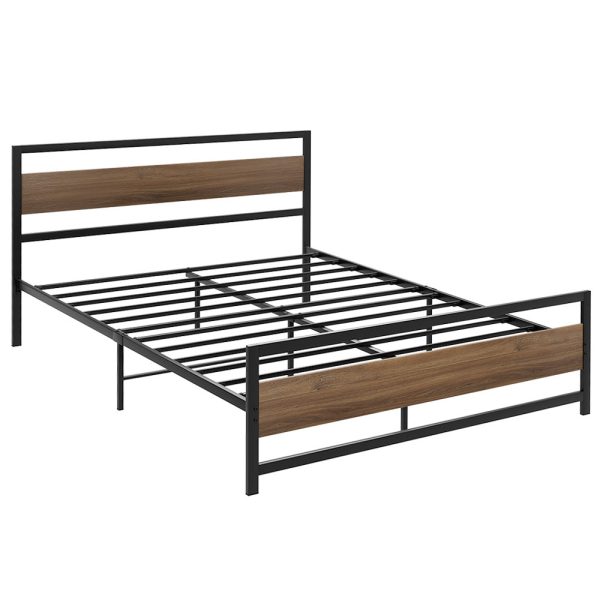 Artiss Bed Frame Queen Size Metal Base Mattress Platform Foundation Black DREW Sale