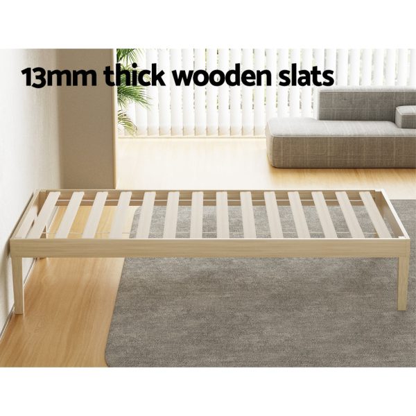 Artiss Bed Frame Single Size Wooden Base Mattress Platform Timber Pine BRUNO Supply