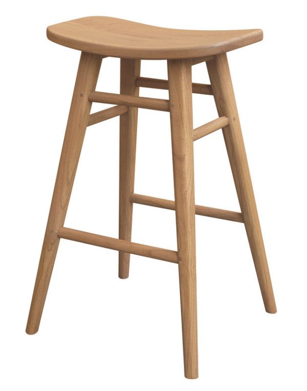 Aria Oval Solid Mindi Kitchen Counter Stool (Natural) Online