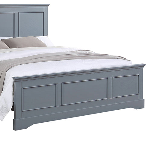 Queen Bed Frame in Solid Wood with Slats Support in Grey colour For Sale