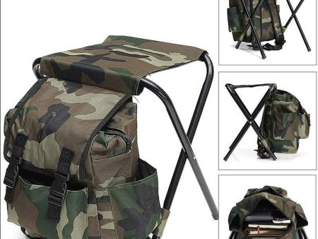 Camouflage Foldable Backpack with Built-in Chair – Multi-Functional Outdoor Camping Stool Bag Online