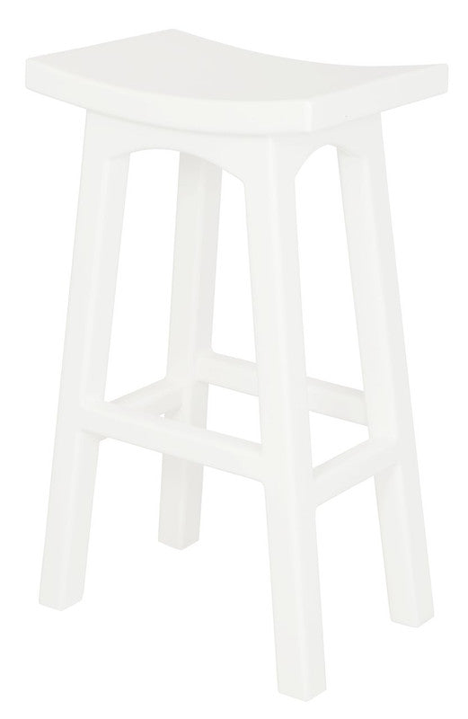 Tokyo Solid Mahogany Timber Barstool (White) Fashion