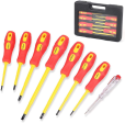 8Pc Insulated Screwdriver Set Magnetic Slotted Phillips Electricians With Case Online Sale